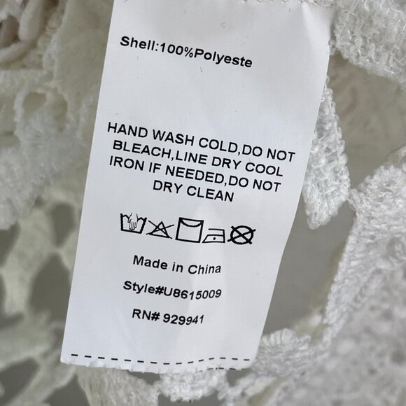 NEW $86 Suzanne Betro Womens XL Ivory Lace Cardigan Open Knit Top - Picture 13 of 16